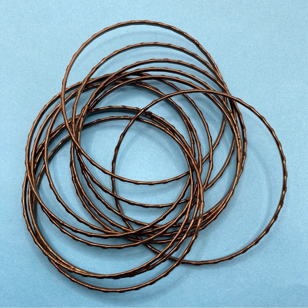 Connected Bangles Set Of 12 Brown Smooth Textured Design